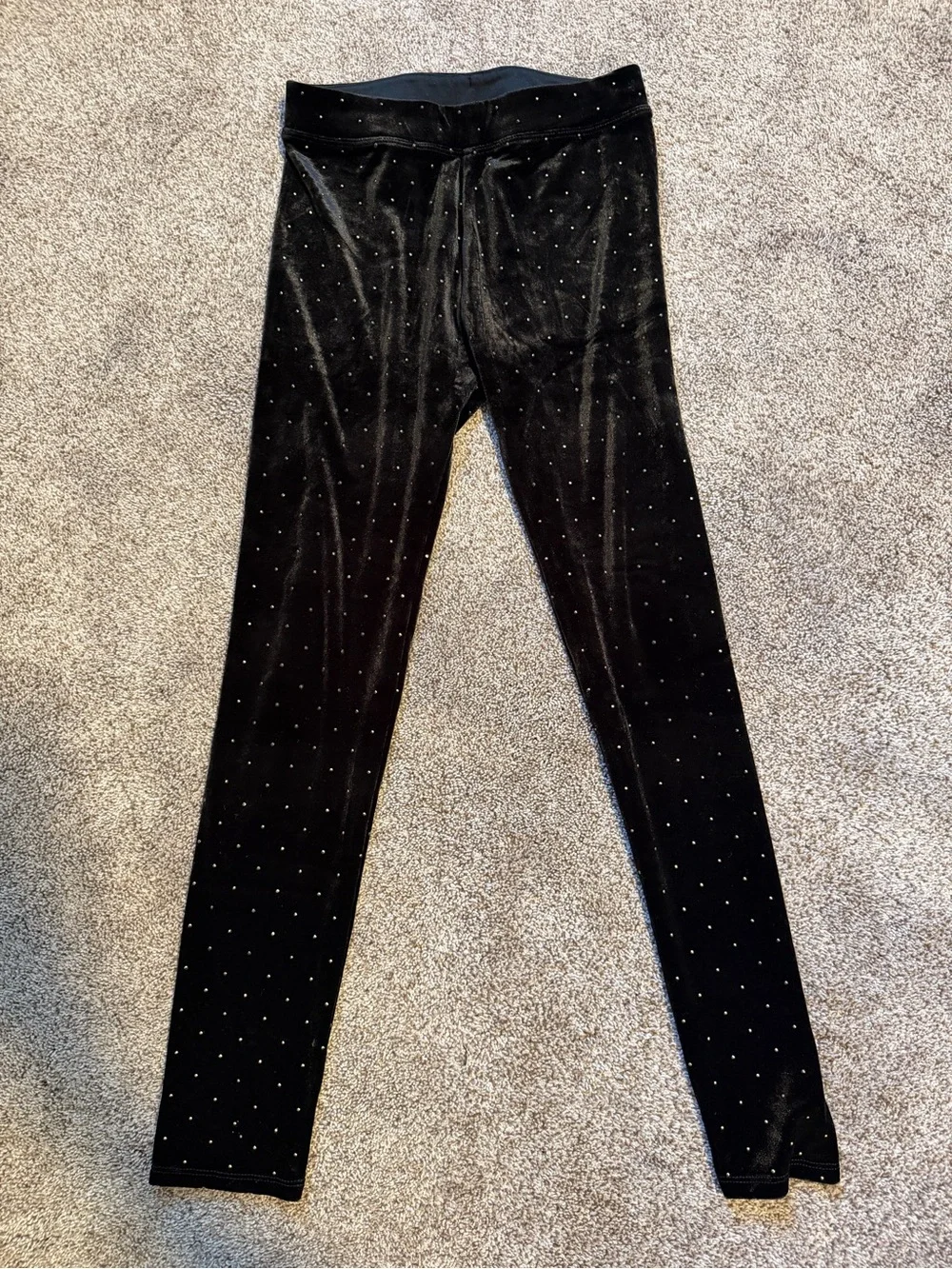J. Crew Girls' stretch velvet studded leggings